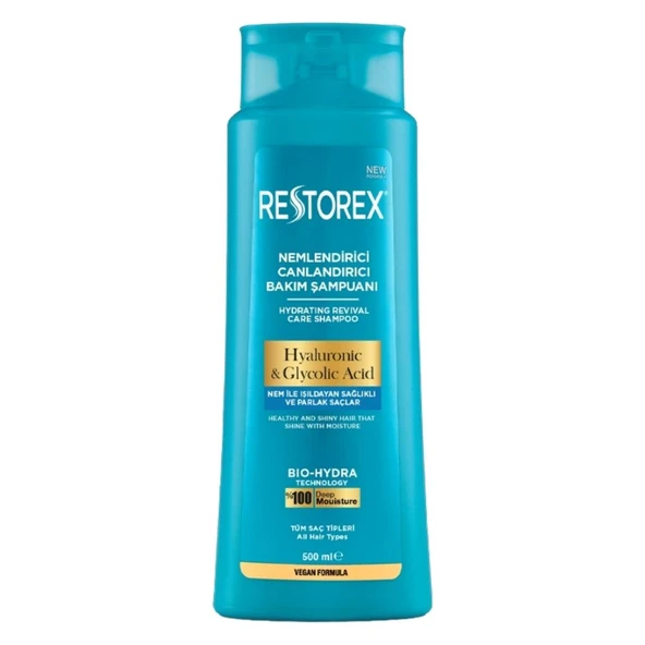 Restorex Hyaluronic & Glycolic Acid Şampuan 500ml ürün görseli 1