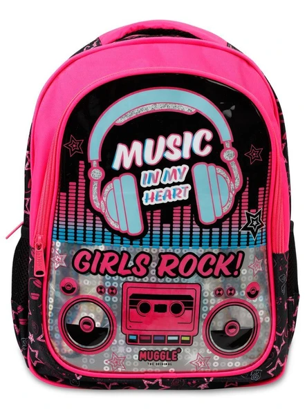 MIKRO OKUL CANTASI MUGGLE MUSIC SIYAH MU7143 ürün görseli 1