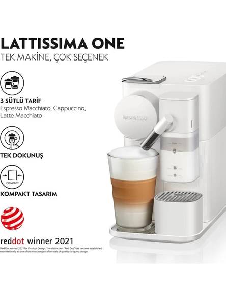 Nespresso F121 One Lattissima White - Resim 6
