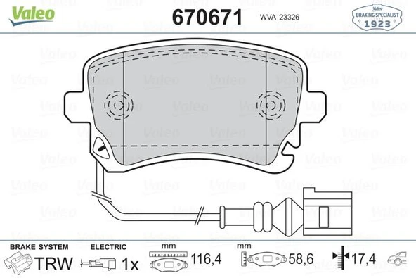 ARKA BALATA TRANSPORTER T5 T6 04 GDB1557 FİŞLİ ürün görseli 1