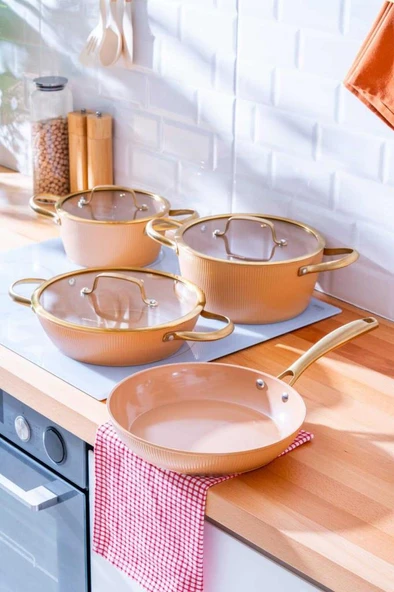 Acar Ultimate Pro 7 Parça Tencere Seti Rosegold BFT-06764 ürün görseli 1