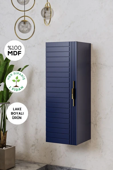BALNEOM Erguvan Lacivert Demonte 120 Cm Banyo Boy Dolabı ürün görseli 1