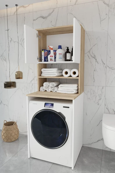 BALNEOM Çamaşır Makinesi Dolabı Beyaz ürün görseli 1