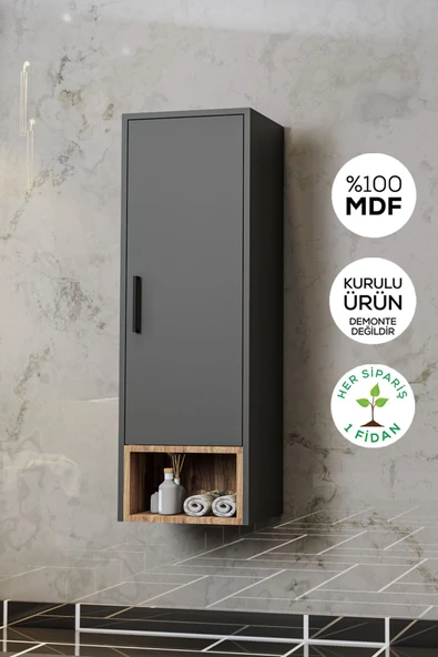 BALNEOM Banyo Karanfil 120 Cm Banyo Boy Dolabı ürün görseli 1