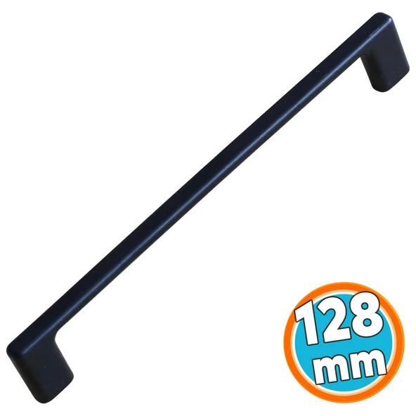 Metal Kulp 128 mm-12.8 cm Mobilya Çekmece Mutfak Dolabı Dolap Kapak Kulpları Kulbu Kulpu Siyah ürün görseli 1