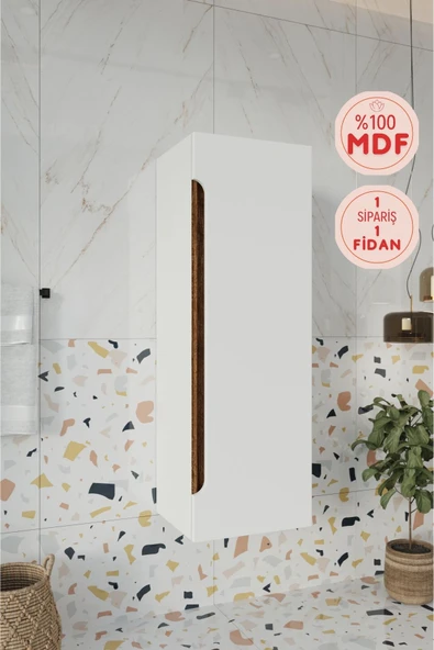 BALNEOM Banyo Koza 120 Cm %100 Mdf Banyo Boy Dolabı ürün görseli 1
