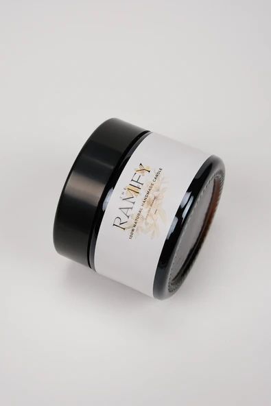 %100 Doğal El Yapımı Amber Cam Kavanoz Balmumu Mum (5cmx5cm) ürün görseli 1
