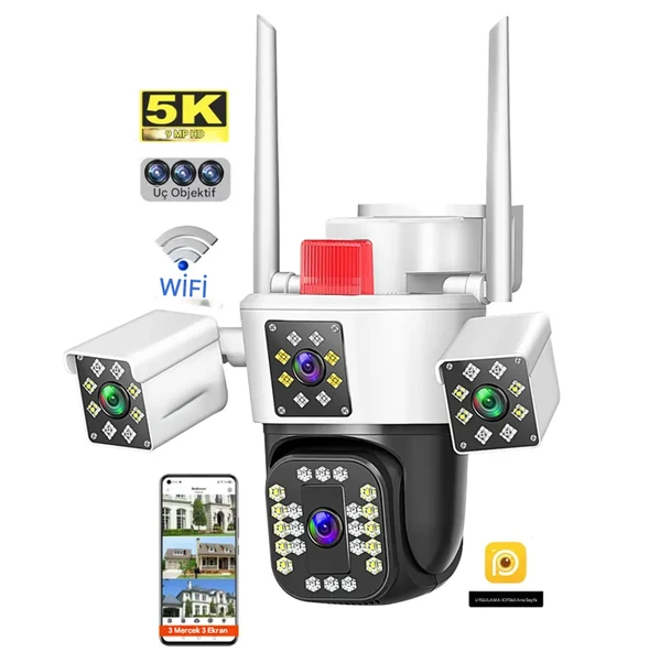 QASUL IPC360Home 3/4 Lens 12/16MP Kablosuz Güvenlik CCTV Açık Kamera 10x Zoom 360 Derece Su Geçirmez ürün görseli 1
