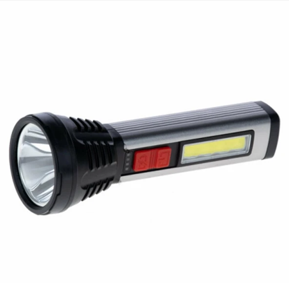 GOLD ORİON EL FENERİ USB ŞARJLI LED+COB NF-C48 ürün görseli 1