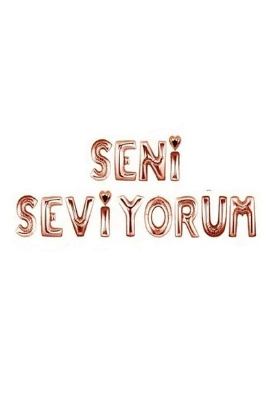 Rose Gold Seni Seviyorum Folyo Balon Rose Gold Renk Folyo Balon ürün görseli 1