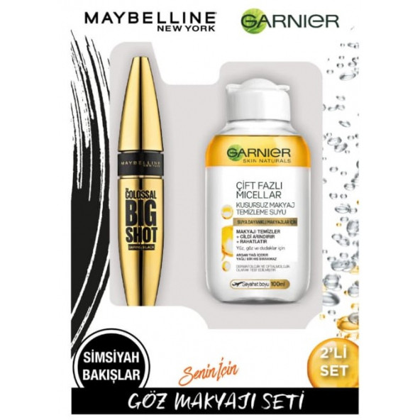 Maybelline Big Shot Daring Black Maskara + Garnier Mini Micellar Oil 100 ML ürün görseli 1