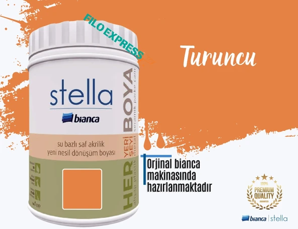 BİANCA STELLA SU BAZLI SAF AKRİLİK BOYA 1 LİTRE TURUNCU ürün görseli 1