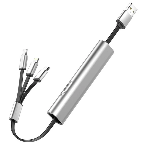 Telefon Şarj Kablosu 3 in1  Micro Usb  Type c Lightning ürün görseli 1