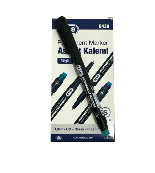 Mas Permanent Cd Kalemi (S) Siyah 12 Adet ürün görseli 1