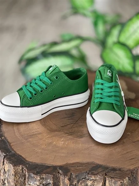 Benetton Yüksek Tabanlı Yeşil Converse Ayakkabı 30935 ürün görseli 1