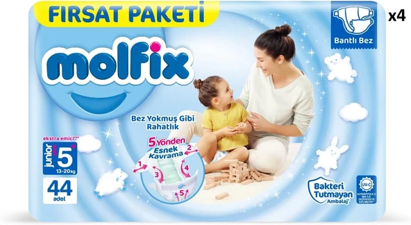 Molfix 5+ Numara Junior Plus 176'lı Bebek Bezi ürün görseli 1