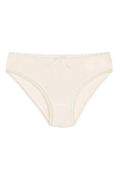 6 Adet Yıldız Bayan Bambu Dantelli Bikini Külot Ekru 3882 ürün görseli 1