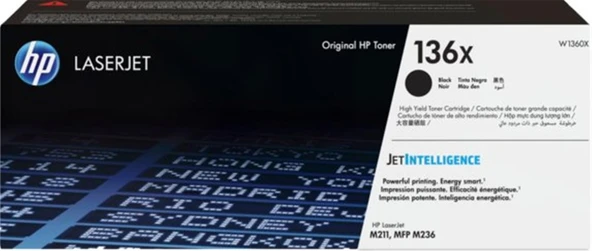 HP 136X Black Siyah 2.600 Sayfa Toner W1360X ürün görseli 1