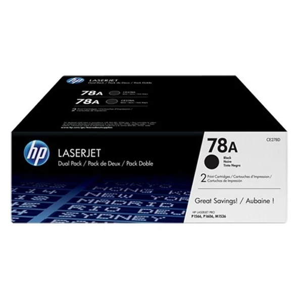 HP 78AF Black Siyah Çiftli 2.100 Sayfa Toner CE278AF ürün görseli 1