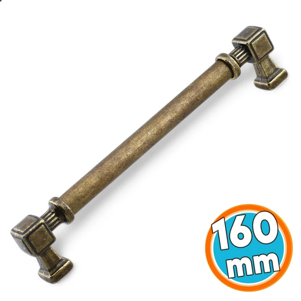 Mobilya Mutfak Çekmece Dolap Kulpu Kulbu Kulpları 16 cm Antik Sarı Eskitme Metal 160 mm ürün görseli 1