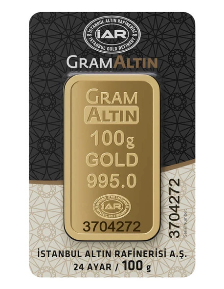 Harem Altın 100 gr 24 Ayar İAR Külçe Altın ürün görseli 1
