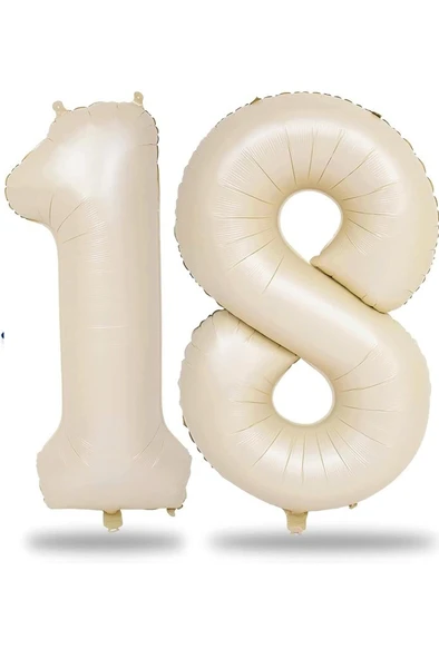 Beysüs Krem Bej 18 Rakam Folyo Balon 80 cm ürün görseli 1