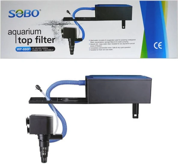 Sobo WP-880F Pompalı Akvaryum Tepe Filtresi 650 L/S 15 W ürün görseli 1