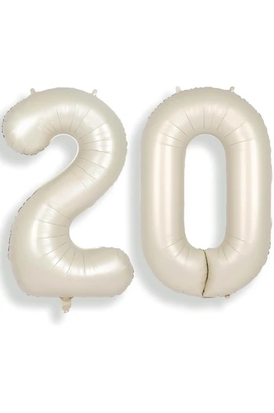 Beysüs Krem Bej 20 Rakam Folyo Balon 80 cm ürün görseli 1