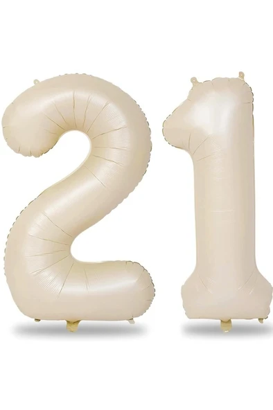 Beysüs Krem Bej 21 Rakam Folyo Balon 80 cm ürün görseli 1