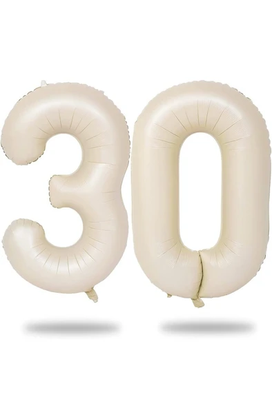Beysüs Krem Bej 30 Rakam Folyo Balon 80 cm ürün görseli 1