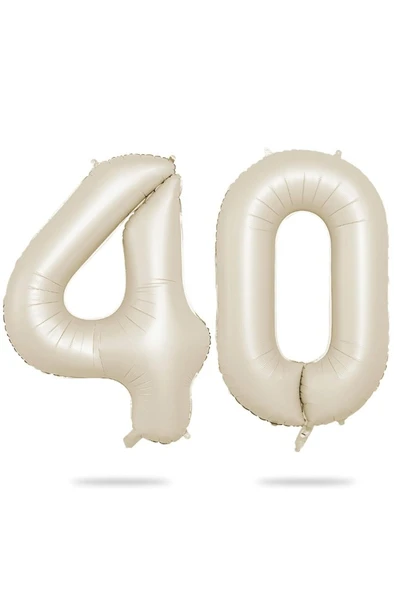 Beysüs Krem Bej 40 Rakam Folyo Balon 80 cm ürün görseli 1