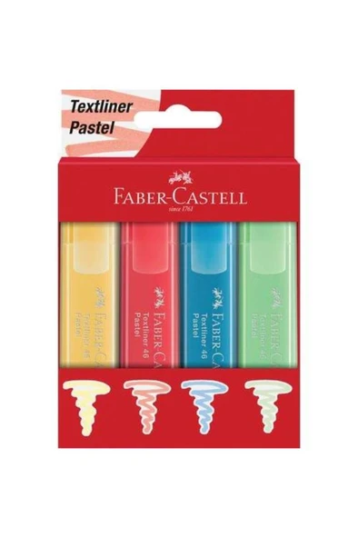 Faber Castell Fosforlu Kalem 1546 Pastel Renk 4'Lü 5038154610 ürün görseli 1