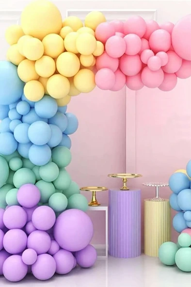 BeySüS Karışık Makaron Balon 20 adet 12inç ürün görseli 1