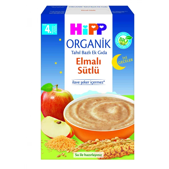 Hipp Organik İyi Geceler Elmalı Sütlü Tahıl Bazlı Ek Gıda 250 Gr ürün görseli 1