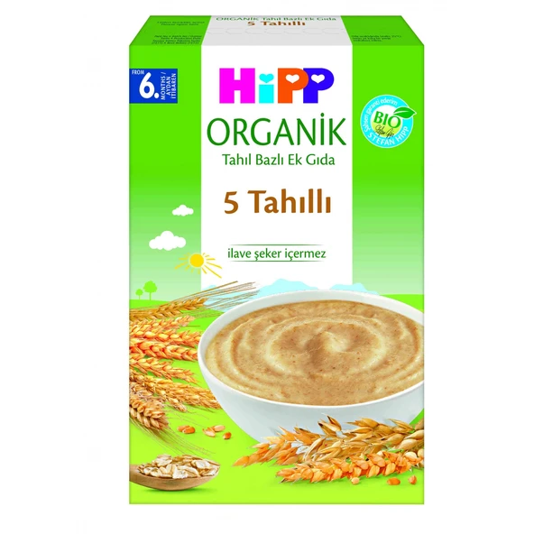 Hipp Organik 5 Tahıllı Tahıl Bazlı Kaşık Maması 200 Gr ürün görseli 1