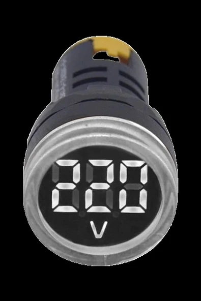 GWEST 24v-550v Voltmetreli BEYAZ (şeffaf) Sinyal Lambası 220v Göstergeli 22mm ürün görseli 1