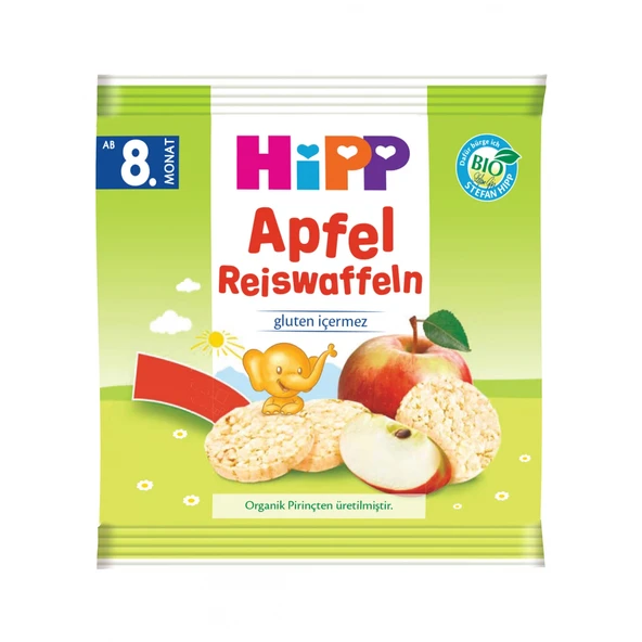 Hipp Organik Elmalı Pirinçli Bebek Gofreti 30 Gr ürün görseli 1