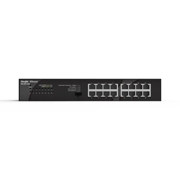 RUIJIE REYEE RG-ES116G-L 16 PORT 10/100/1000 YONETILEMEZ RACK MOUNT SWITCH METAL KASA ürün görseli 1