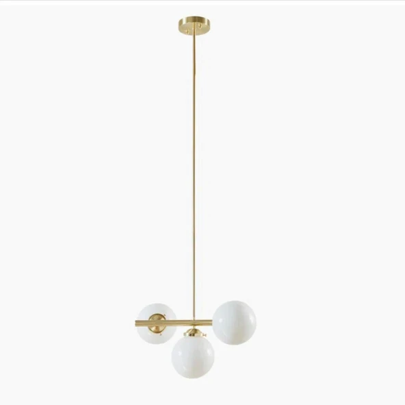 Mylights Eskitme Kaplama Üçlü Modern Spor sarkıt avize Acize Opal Camlı E27 ürün görseli 1