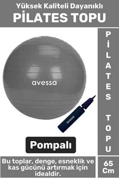 Premium Dayanıklı Fitness Egzersiz Aerobik Pilates Şişirme Pompası Hediyeli 65 Cm PİLATES TOPU ürün görseli 1