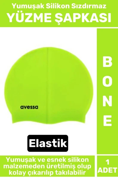 Premium Su Geçirmez Elastik Yumuşak Yüzücü Havuz Deniz Yüzme Şapkası Silikon Bone 1 Adet ürün görseli 1