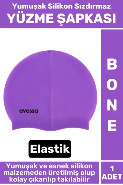 Premium Su Geçirmez Elastik Yumuşak Yüzücü Havuz Deniz Yüzme Şapkası Silikon Bone 1 Adet ürün görseli 1
