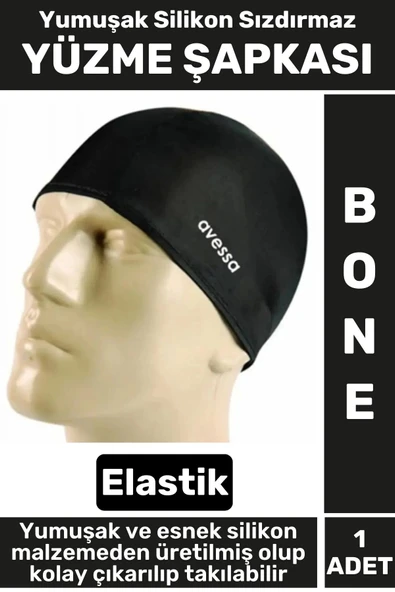 Premium Su Geçirmez Elastik Yumuşak Yüzücü Havuz Deniz Yüzme Şapkası Silikon Bone 1 Adet ürün görseli 1