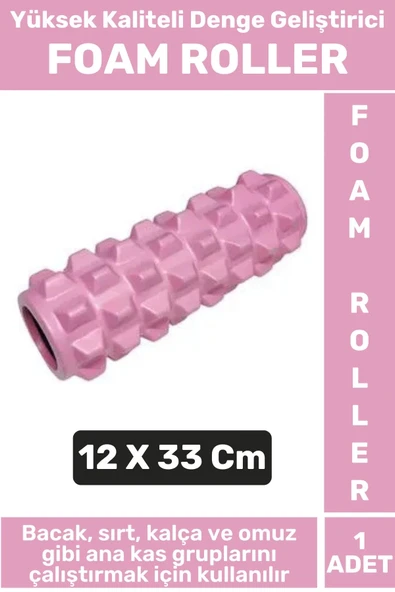 Premium Fitness Aerobik Denge Stabilite Kas Esnekliği Geliştirici Kadın Erkek Foam Roller 33 Cm ürün görseli 1