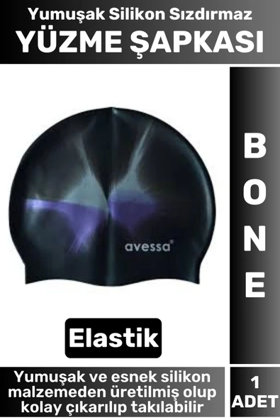 Premium Seri Su Geçirmez Elastik Yumuşak Yüzücü Havuz Deniz Yüzme Şapkası Silikon Bone 1 Adet ürün görseli 1