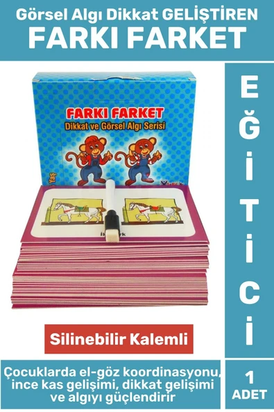 Premium Tüm Yaşlar Eğlenceli El-Göz Koordinasyonu Görsel Algı Dikkat Kavram Geliştiren FARKI FARKET ürün görseli 1