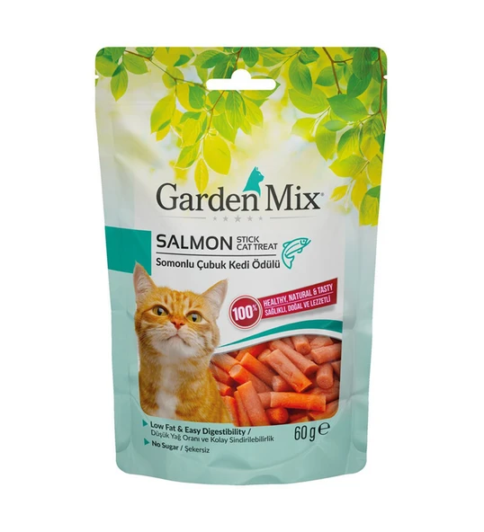 Garden Mix Somonlu Düşük Yağlı Şekersiz Kedi Ödül Maması 60 gr ürün görseli 1