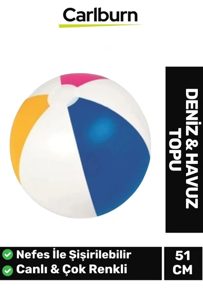Özel Üretim Dilimli Canlı Çok Renkli Nefes Şişirilen Vinil Malzeme Üretimi 51 cm Deniz Havuz Su Topu ürün görseli 1