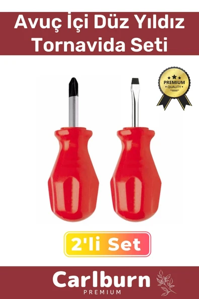 Premium Dayanıklı Hafif Taşınabilir Sağlam Ergonomik Vidalama Avuç İçi Düz Yıldız 2'li Tornavida Set ürün görseli 1