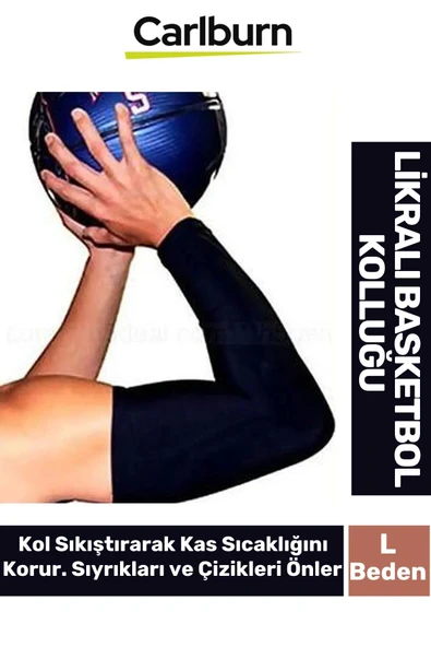 Kas Sıcaklığı Koruyan Yıkanabilir Nem Yönetim Teknolojisi Siyah Likralı L Beden Basketbol Kolluğu ürün görseli 1